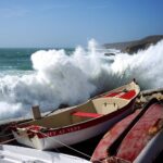 Storm waves breaking on the Irish coast